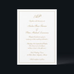 Formellt skript Monogram Guld Elegant bröllop Inbjudningar<br><div class="desc">Traditionell inbjudan till stil-bröllop med en enkel och klassisk design med ditt monogram överst tillsammans med dina bröllop-detaljer omgivna av gräns. Dina uppgifter finns i ett elegant faux guld-skript och kan ändras till valfritt färg genom att klicka på knappen "anpassa". Denna bröllopsinbjudan med en tidlös utformning är perfekt för ett...</div>