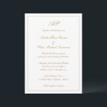 Formellt skript Monogram Guld Elegant bröllop Inbjudningar<br><div class="desc">Traditionell inbjudan till stil-bröllop med en enkel och klassisk design med ditt monogram överst tillsammans med dina bröllop-detaljer omgivna av gräns. Dina uppgifter finns i ett elegant faux guld-skript och kan ändras till valfritt färg genom att klicka på knappen "anpassa". Denna bröllopsinbjudan med en tidlös utformning är perfekt för ett...</div>
