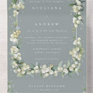 Formellt sofoam Snowberry+Eucalyptus Winter Weddin