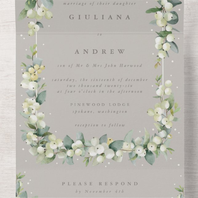 Formellt soja + eukalyptus Winter Wedding (Insida mitt)
