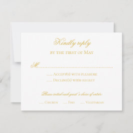 Formellt svarskort guld inbjudningar