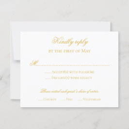 Formellt svarskort guld inbjudningar