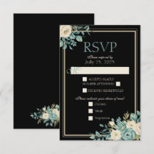 Formellt svarskort med blommotiv