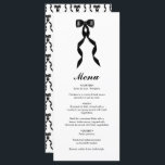 Formellt svart band Elegant bröllop Meny<br><div class="desc">Ett modernt färgat svart borrband i bröllop med svarta och vita färg-toner. Denna moderna bröllop-design i contemporary är perfekt för alla säsonger. En minimalistisk, formell, minimalistisk perfekt för utformningen av svarta bågar för alla bröllop-teman. En enkel och trendig bröllop-menykortsdesign med modernt enkelt inslag. Det finns också möjlighet att matcha bröllopsinbjudningar...</div>
