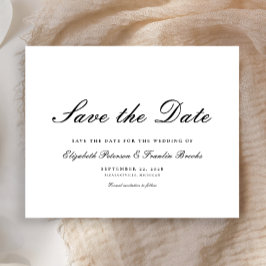 Formellt svart Bröllop spara datum