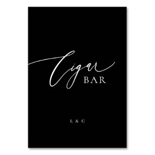 Formellt svart kalligrafi Bröllop Cigar Pub-tecken Bordsnummer