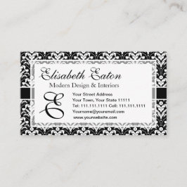Formellt svart och vit återloppsskugga Art Deco St Visitkort