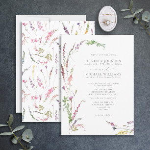 Formellt Trendig Elegant Wildblomma Blommigt Bröll Inbjudningar