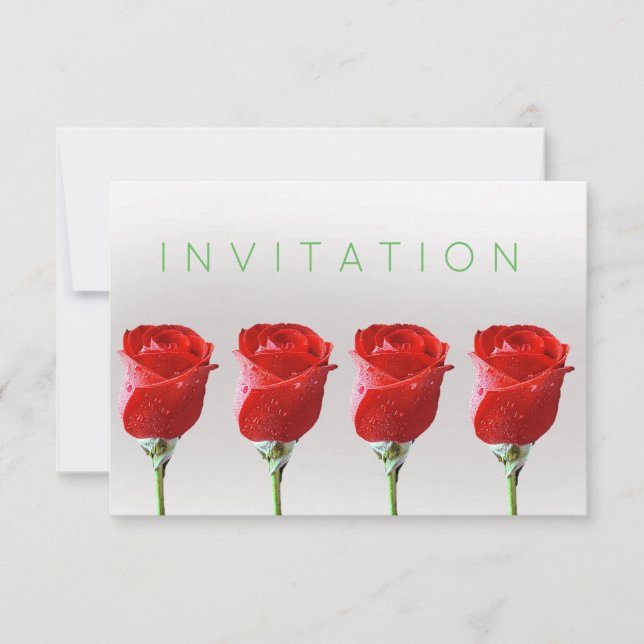 Formellt Vip Ro Silver Red Grönt Pastel Parly Inbjudningar (Framsida)