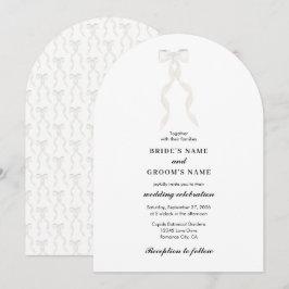 Formellt vit duk Ribbon Elegant bröllop Arch Inbjudningar