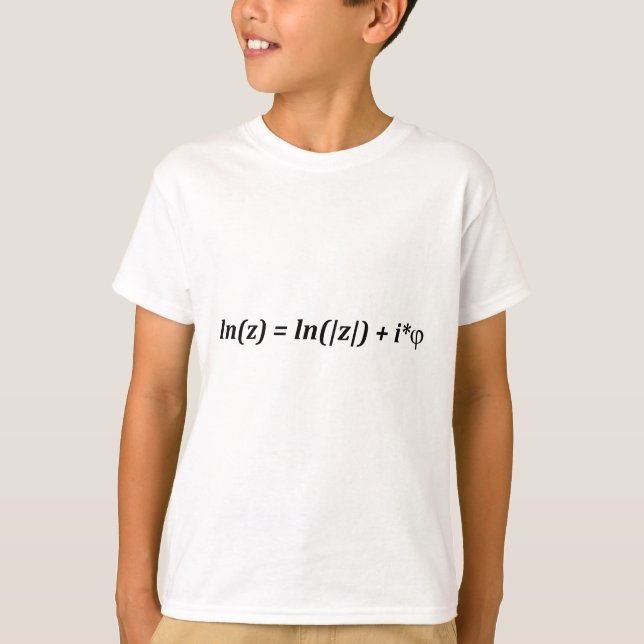 Formelmatematisk matematisk ln(z) = ln(|z|) + i*j t shirt (Framsida)
