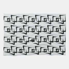 Formen in Schwarz auf hellgrauem Hintergrund Kökshandduk