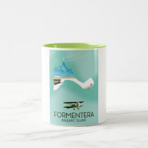 Formentera Balearerna Karta Travel-affisch Två-Tonad Mugg