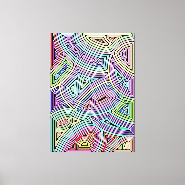 former för regnbåge av asymmetrisk abstrakt 2 canvastryck (Framsida)