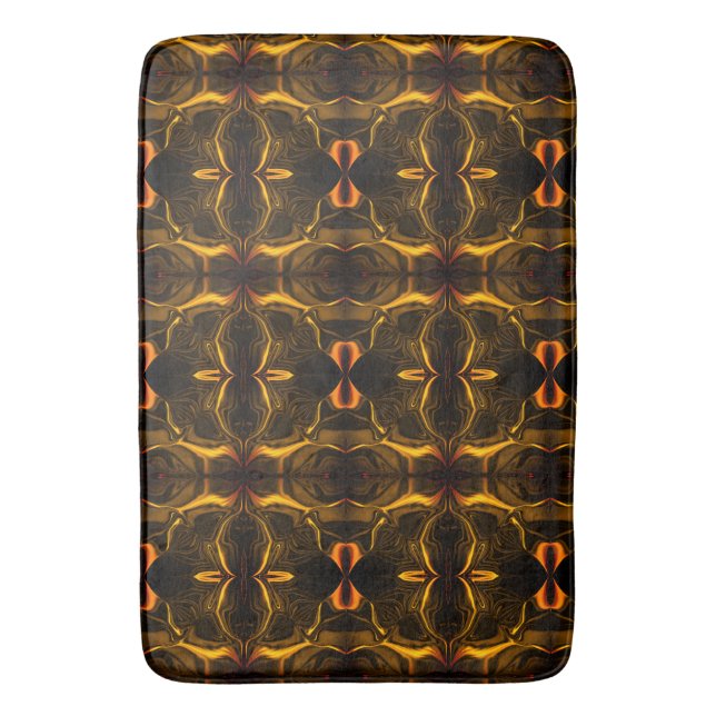 Former, "guld-linjer flyter" över mörkens bakgrund badrumsmatta (Framsidan (Vertikal))