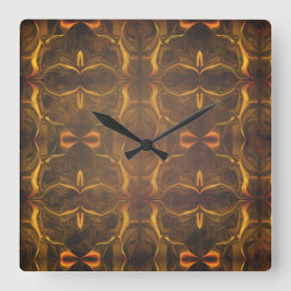 Former, "guld-linjer flyter" över mörkens bakgrund fyrkantig klocka