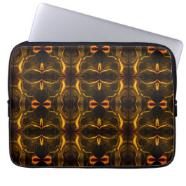 Former, "guld-linjer flyter" över mörkens bakgrund laptop fodral