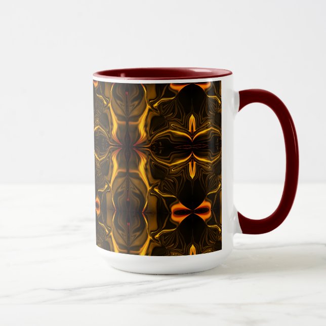 Former, "guld-linjer flyter" över mörkens bakgrund mugg (Höger)
