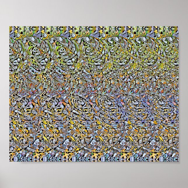 Former i spiral - Gömt 3D-utskrift Poster (Framsidan)