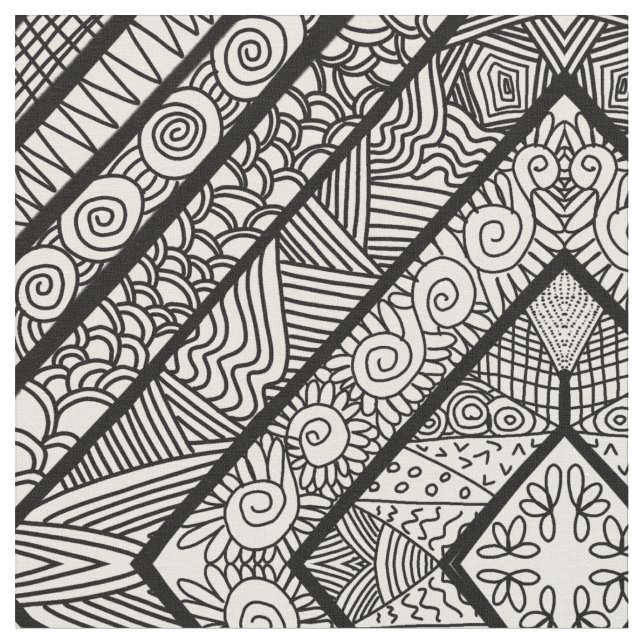 FORMER MÖNSTER SVART OCH VITT TYG (Närbild)