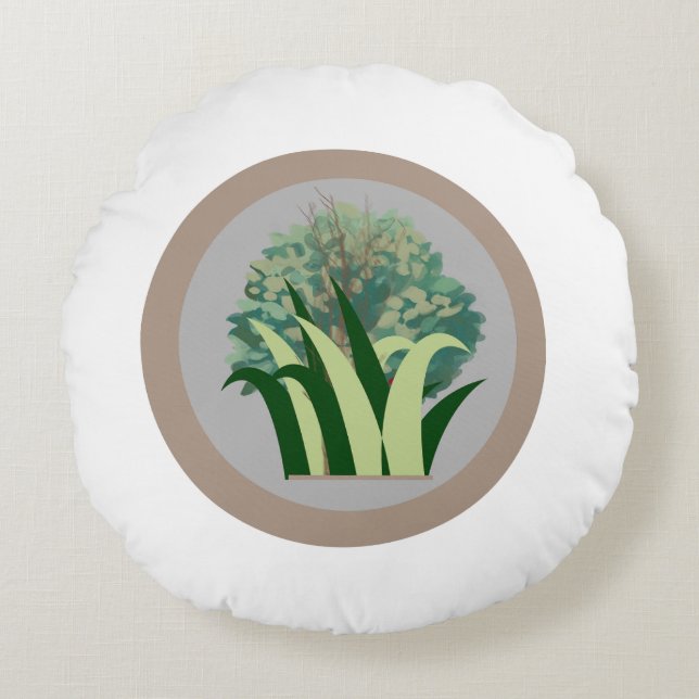 Former och övertoningar rund kudde (Framsidan)