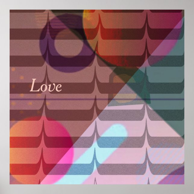 Former, subtil Färg, Repetitiv Mönster Poster (Framsidan)