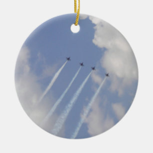 Formering av Airshow militär Jet Julgransprydnad Keramik