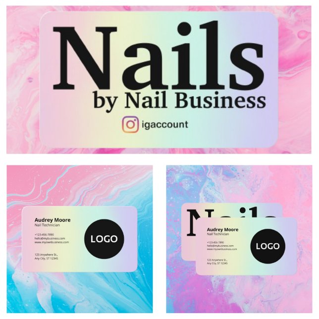 Formgivande nageltekniker visitkort (Design Nail Technician Business Card
)