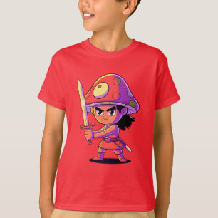 Formgivning av djärv svamp Fighter Tecknade figure T Shirt