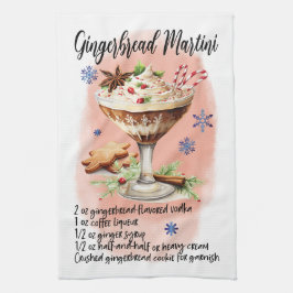 Formgivning av Gingerbröd Martini Recipe julrecept Kökshandduk