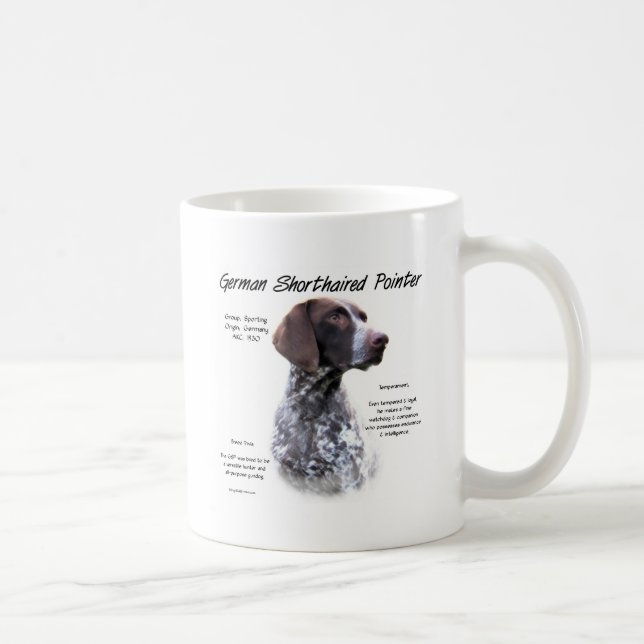 Formgivning för den tyska kortstyrda pekaren kaffemugg (Höger)