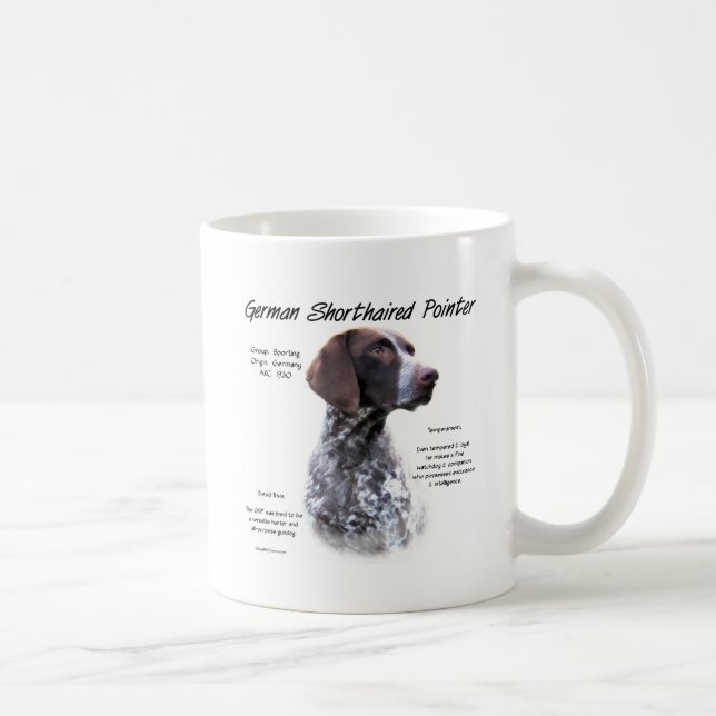 Formgivning för den tyska kortstyrda pekaren kaffemugg (Höger)