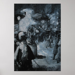 Förmiddag Bahnhof Friedrichstraße Poster