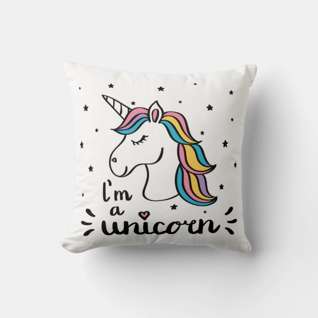 Förmiddag för Unicorn | I en Unicorn Kudde (Framsida)
