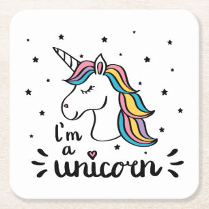 Förmiddag för Unicorn I en Unicorn Underlägg Papper Kvadrat