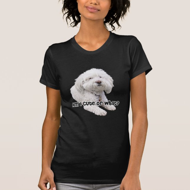 Förmiddag mig som är gullig eller vad? Bichon Tee (Framsida)