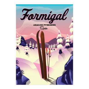 Formigal Aragon Spain-skidan poster. Fototryck