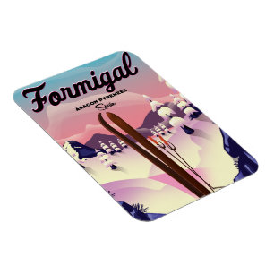 Formigal Aragon Spain-skidan poster. Magnet