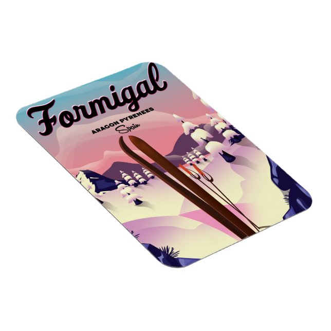 Formigal Aragon Spain-skidan poster. Magnet (Högersidan)