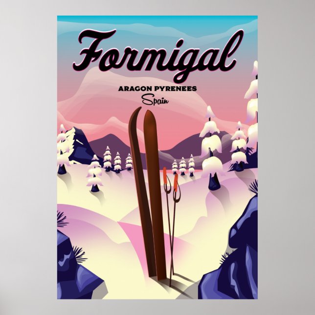 Formigal Aragon Spain-skidan poster. Poster (Framsidan)
