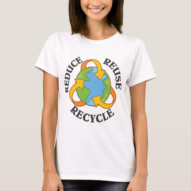 Förminska återanvänder återvinna t-shirt (Framsida)