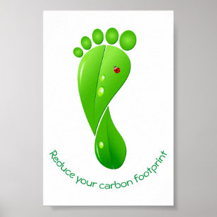 Förminska din ekologiska kolfotspårgrönt poster
