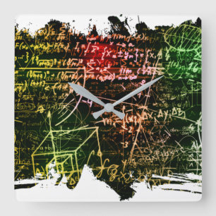 Formler i matematiskt utrymme fyrkantig klocka