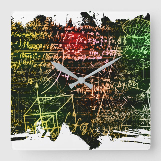 Formler i matematiskt utrymme fyrkantig klocka (Framsida)