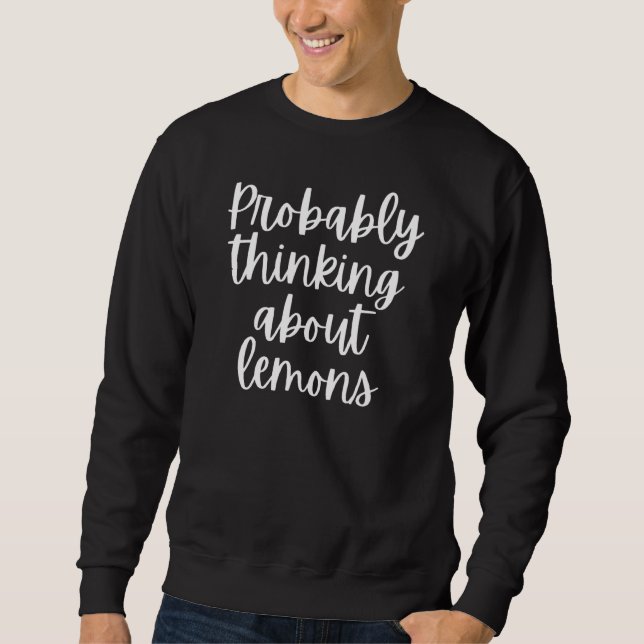 Förmodligen att tänka på Lemons Lång Ärmad Tröja (Framsida)