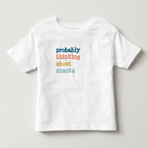 Förmodligen att tänka på snacks, konstig killskjor t shirt