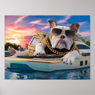 Förmögen Bulldog-tecken på Private Yacht Poster