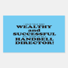 Förmögen för handklocksdirektör och lyckade rektan rektangulärt klistermärke