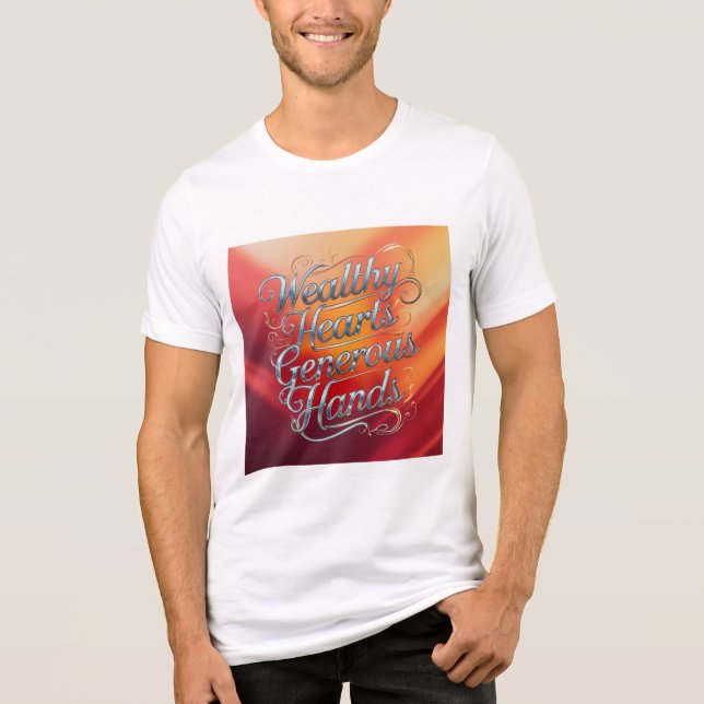 Förmögen Hearts Generous Händer T Shirt (Framsida)