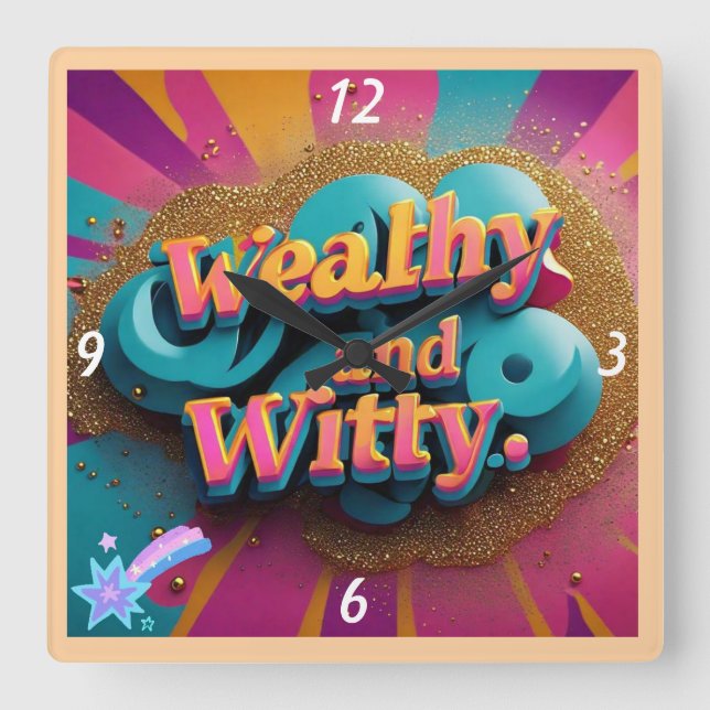 förmögen Witty and Wise Fyrkantig Klocka (Framsida)